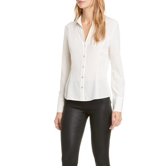 L'AGENCE Tops - L' AGENCE Priscilla Stretch Silk Blouse